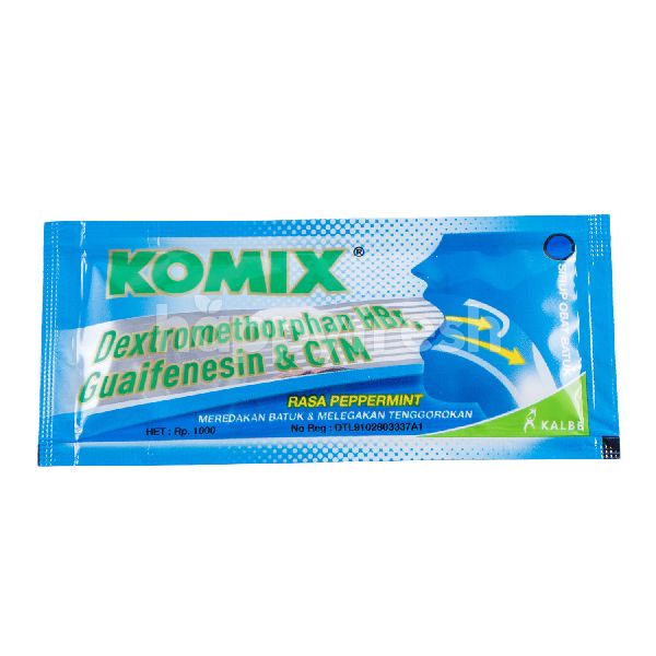 KOMIX RASA PEPPERMINT SACHET - Redakan Batuk Perdahak Pilek Flu Herbal PAPERMINT