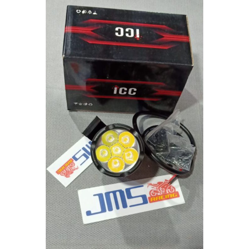 lampu tembak icc bulat 6 titik putih kuning mio beat vario rxk tiger nmax aerok pcx vixion cb byson