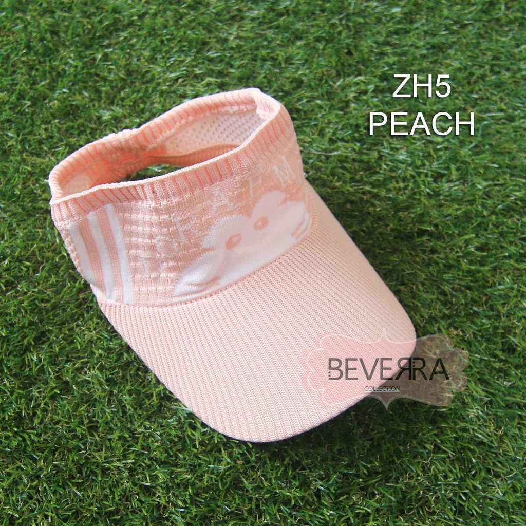 TOPI ANAK RAJUT VISOR PANTAI SUNSHADE MOTIF KARTUN BASEBALL ANTI UV ANAK KECIL LUCU LUCU - ZH-ZH5-Peach