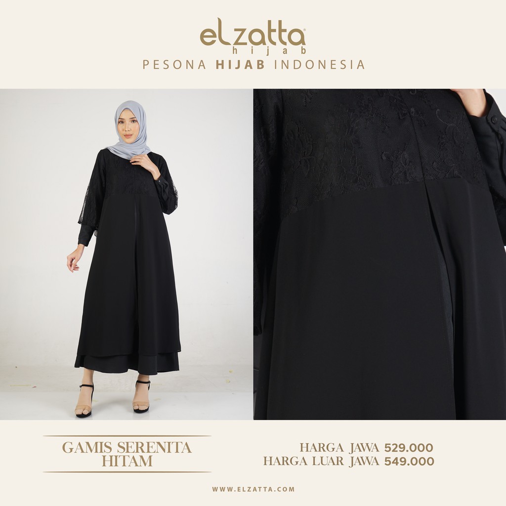 GAMIS PESTA AKSEN BRUKAT ELZATTA (GAMIS SERENITA) TERBARU & TERMEWAH
