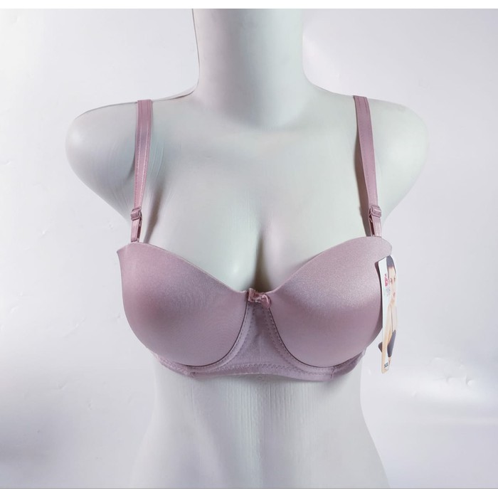 bra wanita bh murah berkualitas cup setengah - UNGU TUA, 38