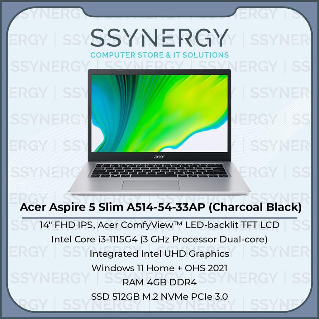 LAPTOP ACER ASPIRE 5 A514-54 33AP i3 1115G4 512GB SSD 4GB 14 FHD W11
