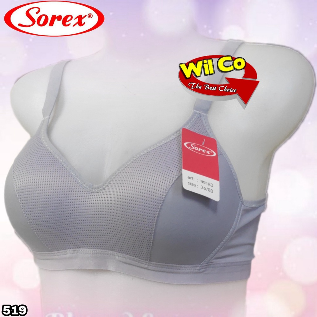 K519 - BRA WANITA SOREX LAVENDER BUSA TIPIS TANPA KAWAT FULL CUP B/C SIZE 36 - 42