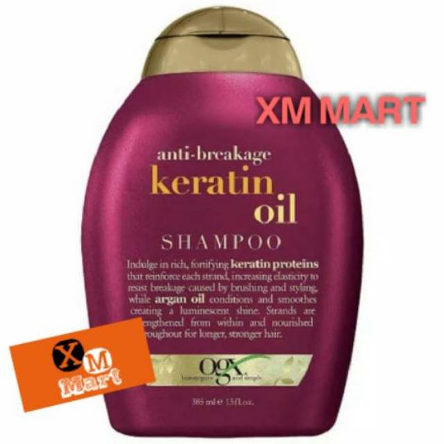 ORIGINAL  OGX Organix Anti-Breakage Keratin Oil Shampoo 385ml USA BY XM MART