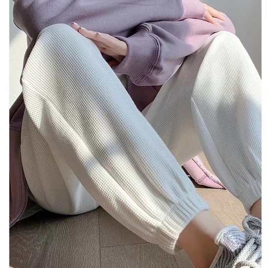 Oversized Joger Classic Waffle  Pants  Celana Panjang Wanita 2603