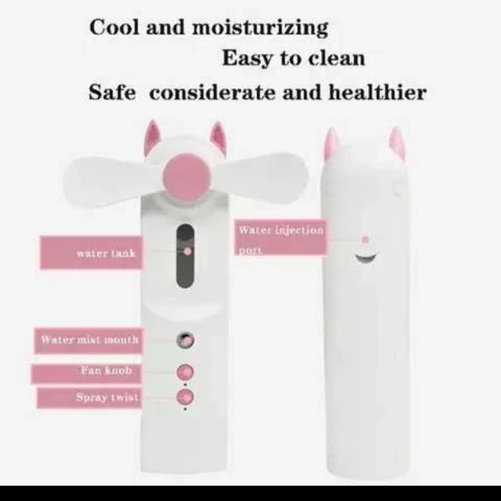 kipas Portable 2in1 nano spray Fan Face Steam charge usb