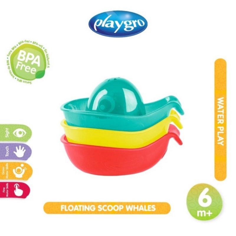 Playgro Float And Scoop Whales - Mainan Saat Mandi Bayi dan Anak