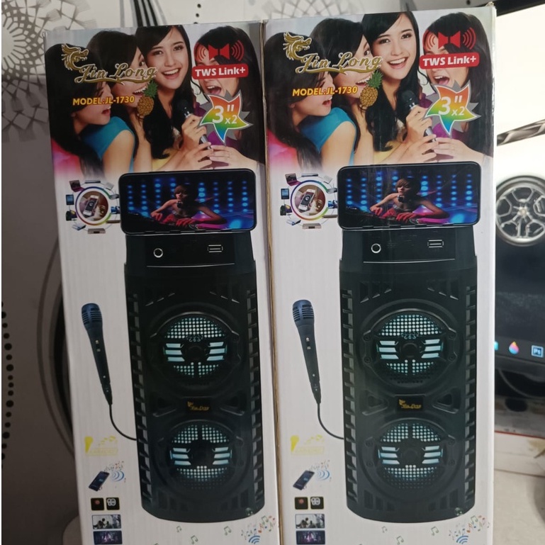 SPEAKER BLUETOOTH MEREK JINLONG JL-1730 MP3 PLAYER/RADIO FM/AUX GRATIS MICROPHONE UNTUK KARAOKE