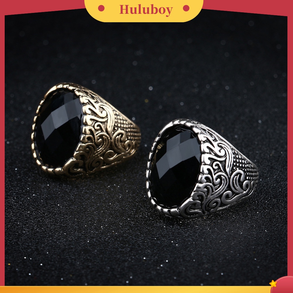 Hu Hu Hu Hu Hu Alat Bantu Pasang Kacamata♡ Cincin Pria Bahan Alloy Desain Ukiran Totem Bentuk Oval Untuk Pestaclubhadiah Ulang Tahun