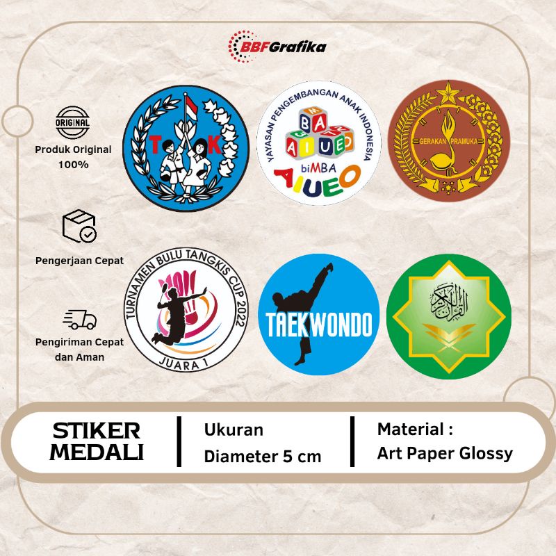 

BBF Grafika - Stiker Medali Diameter 5 cm