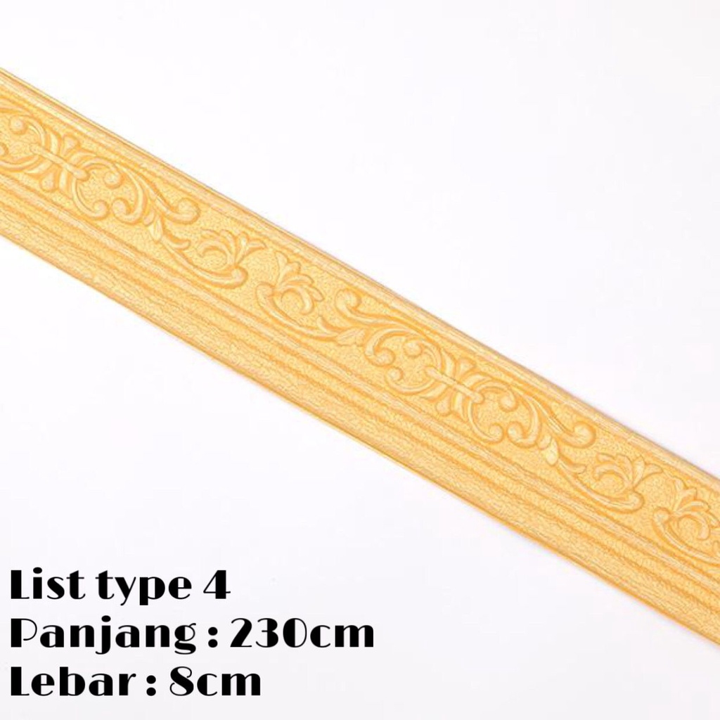 Wallpaper Foam 3D List / Stiker Dinding Atas / Wall Sticker List - 5MM-Gold Besar Y013