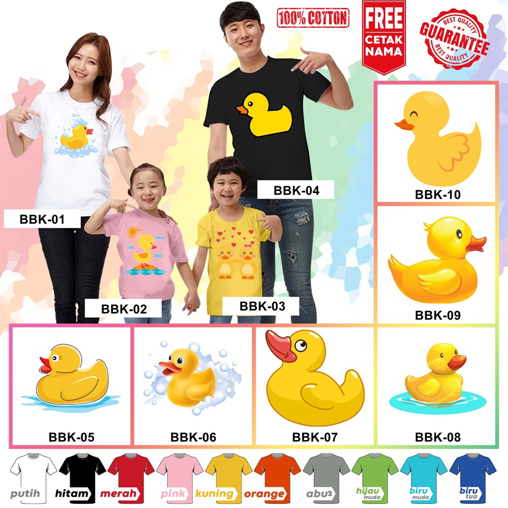 Free Nama Baju Kaos Couple Anak Dan Dewasa Bebek Banyak Motif Shopee Indonesia