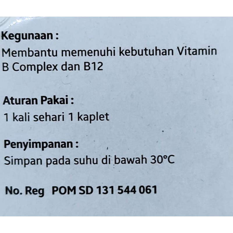 Samco Vitamin B Complek Plus B12 / 100 Tablet / Meningkatkan Energi / Metabolisme / Fungsi Saraf