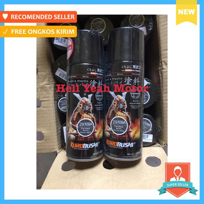 Cat semprot pilox pylox samurai paint flat black / hitam doff dop