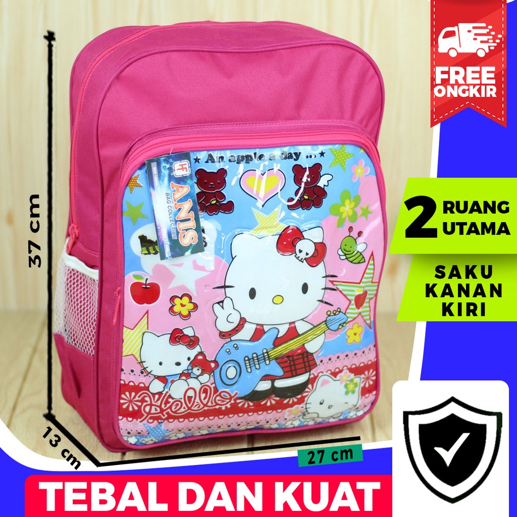 Tas Anak Timbul Motif Hello Kitty Pink Lucu Ransel Anak Perempuan Cewek Sekolah Kekinian Kece Trendy