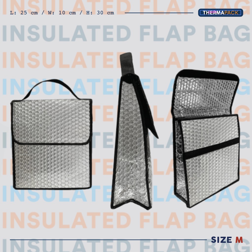 ThermaPack Insulated Flap Bag | Thermal Aluminium Tas Cooler - Size S (2 Pc)