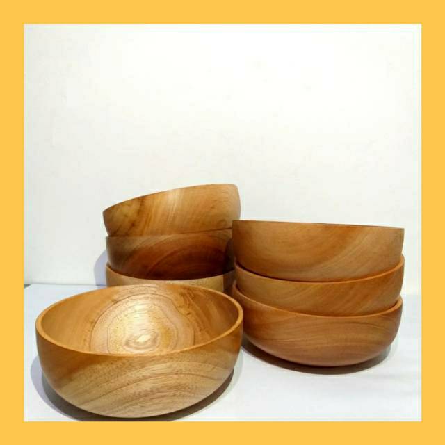 MANGKOK KAYU MAHONI Diameter 15cm WOODEN BOWL | Shopee Indonesia