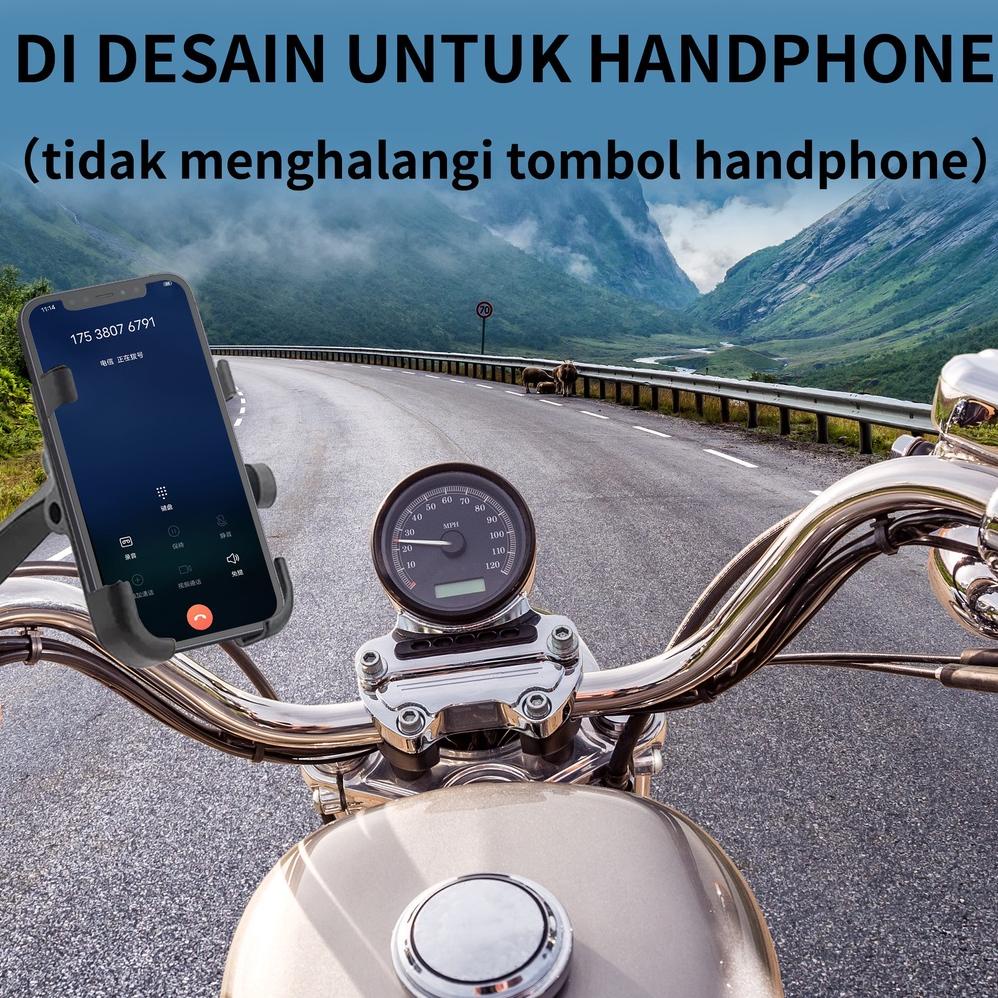 [KODE PRODUK 9PSD85967] Holder hp motor full besi di stang/phone holder hp motor spion/Stand hp moto