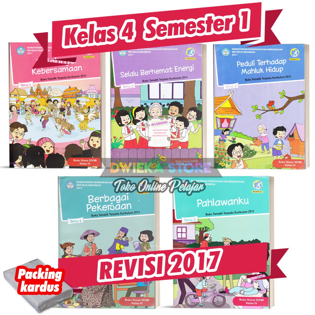Paket Buku Tematik Sd Kelas 4 Semester 1 Tema 1 2 3 4 5 Kurikulum 2013 Revisi 2017 Cetakan 2020 Shopee Indonesia