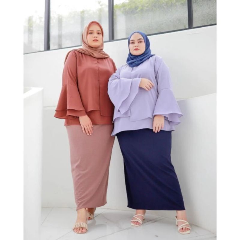 Aulia - Rok Span SuperJumbo Ukuran XXL-XXXL//Rok Span Jumbo Bahan Scuba