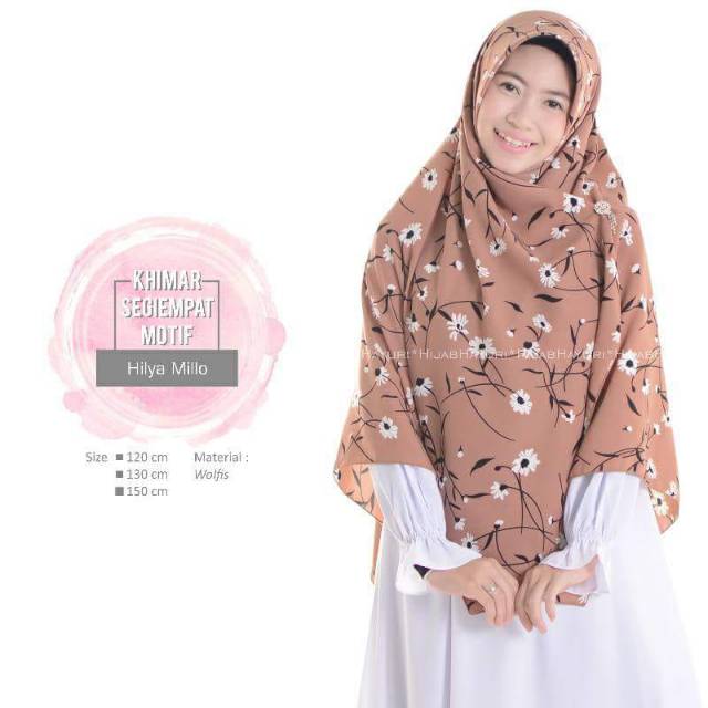 Hayuri motif hilya jilbab jumbo segiempat motif