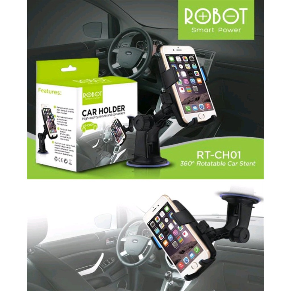 NEW ROBOT RT-CH01 Rotation 360 Degree Holder HP Mobil Android/iPhone - Garansi 1th