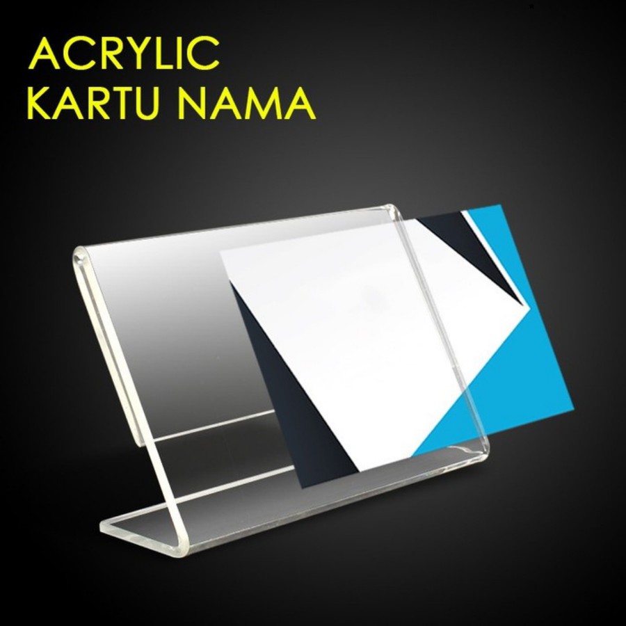 PAPAN KARTU NAMA MEJA 6x9 CM AKRILIK TYPE L NAME PLATE TAG ACRYLIC