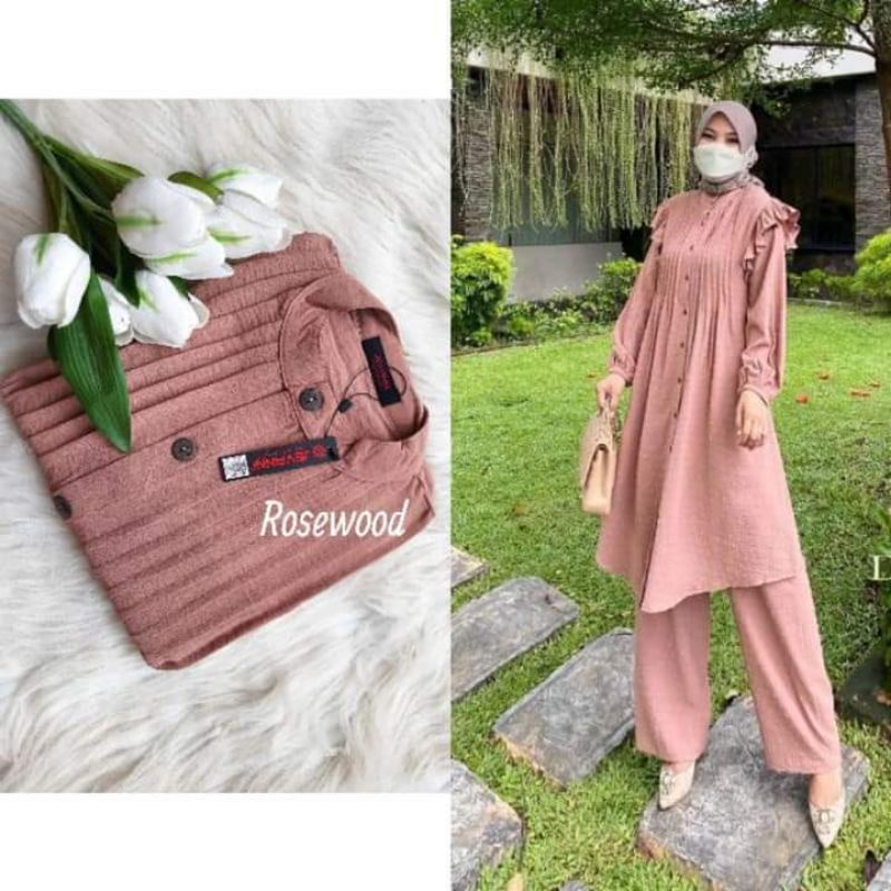 TERBARU ONE SET TUNIK CRINKLE WANITA BUSUI KEKINIAN HITS SET WANITA