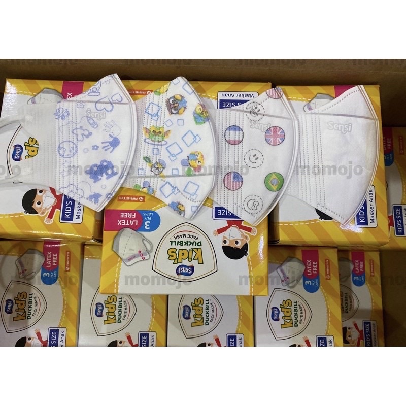 MASKER SENSI DUCKBILL KIDS MASKER ANAK 3 PLY SACHET ISI 5 PCS