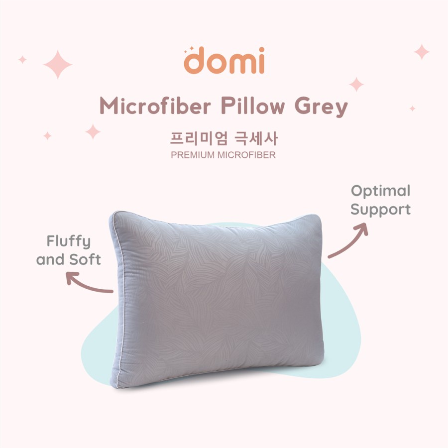 Domi Bantal Guling Korean Microfiber Grey / Pillow Bantal Guling Microfiber Bantal Guling Premium Bantal Guling Domi Premium