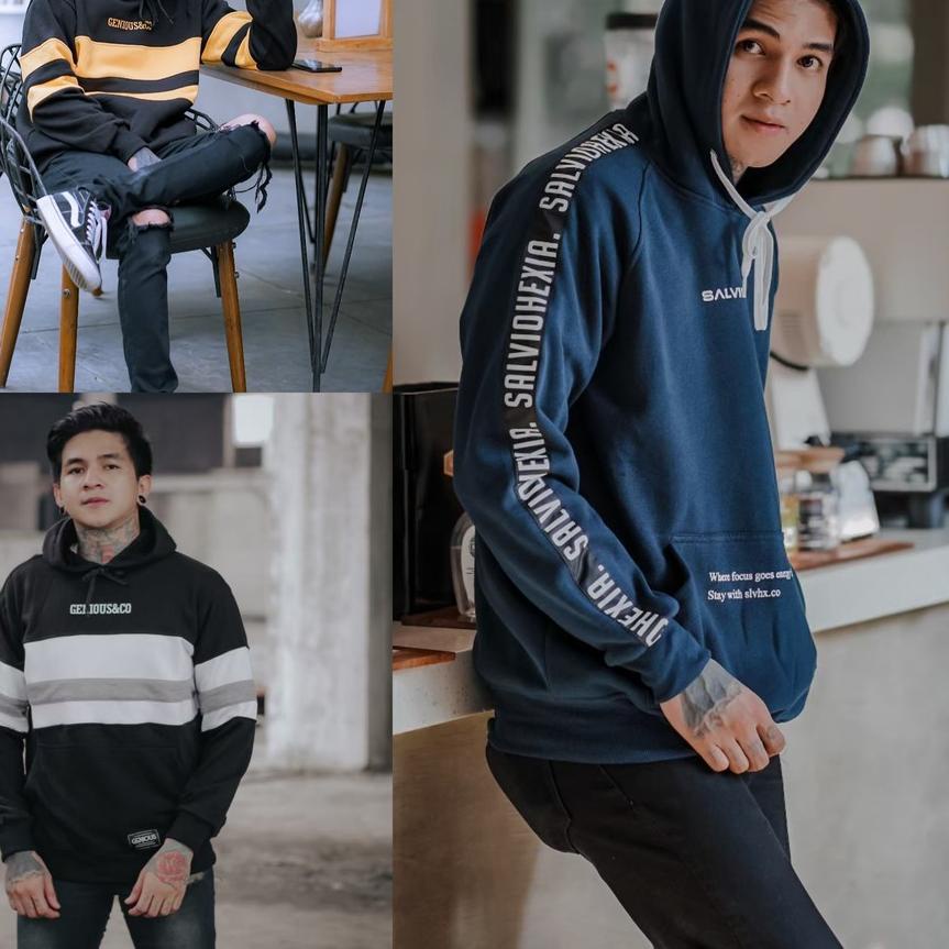 Jaket Hoodie Motif Sablon Kain Katun Fleece