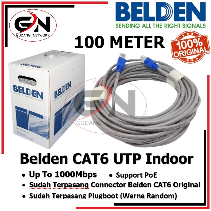 Kabel LAN BELDEN UTP Cat 6 100m Kabel UTP Cat6 Panjang 100 Meter