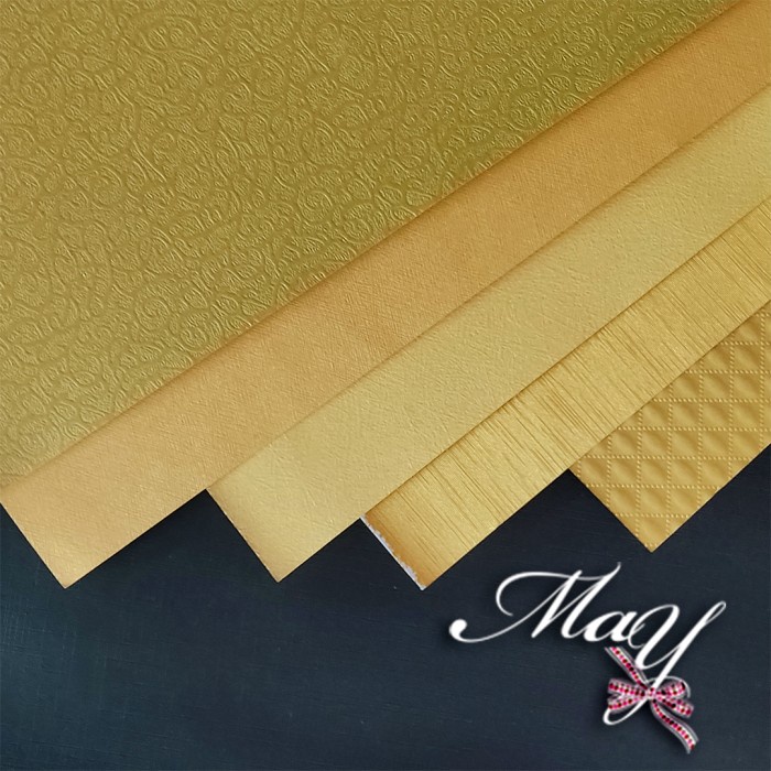 

Fancy Paper Kertas Kado Classic Brass Gold Emas Plano 109x79cm. Textur