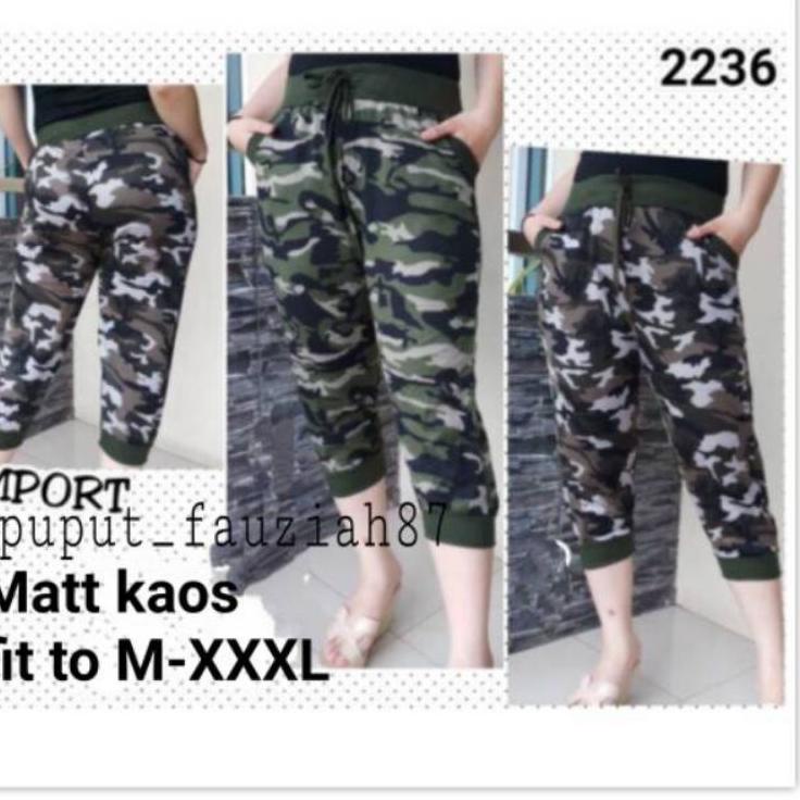 Miliki - Celana senam army wanita model Joker 7/8bahan import dan lembut tebal