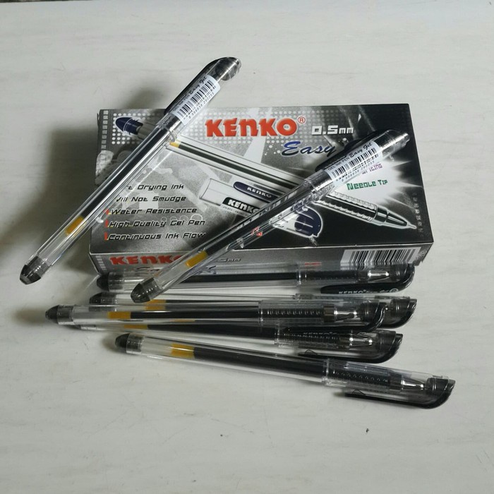 

Hadir Pulpen Kenko Easy Gel 05Mm / Pulpen Gel / Warna Hitam 12 Pcs /Bonus Fd Terbatas