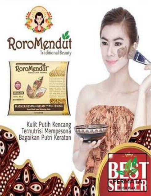 Roro Mendut Masker Rempah Hitam Whitening Kecil 20gr/besar 40gr