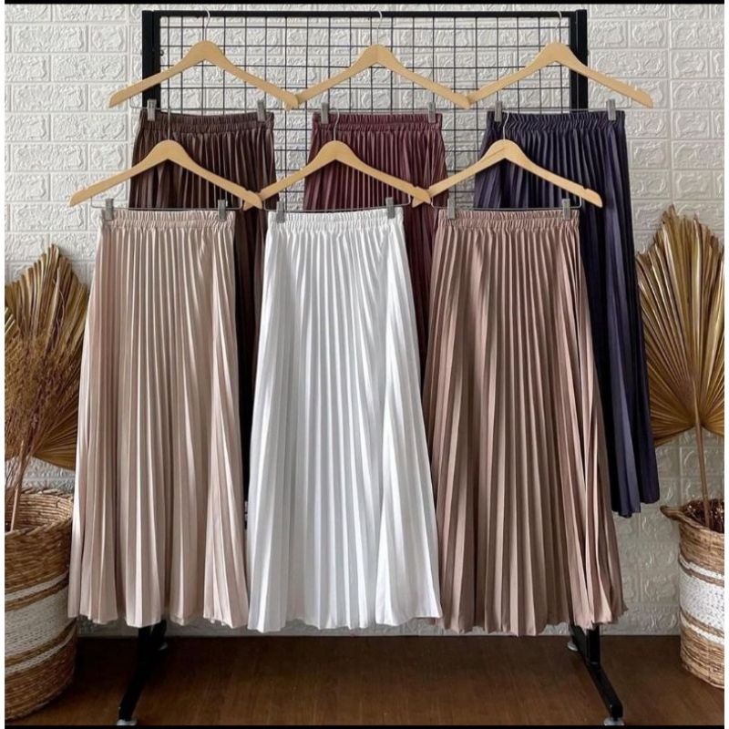 ROK PLISKET PREMIUM TEBAL/SKIRT PLEATED/ROK PANJANG/ROK KERJA/HIJABERS/ROK/PAKAIAN WANITA/MUSLIMAH/BAWAHAN WANITA/OOTD HIJAB/STYLE VIRAL/FEMINIM/ALL SIZE/OVERSIZE/ROK PLISKET MURAH/FASHION MUSLIM S-XXL