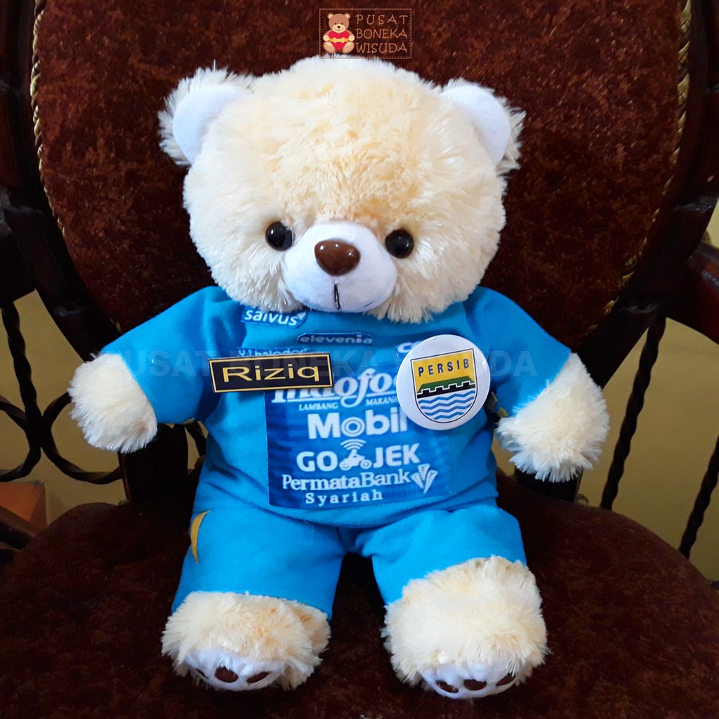 Boneka Teddy Bear Jersey Persib Bandung Seragam Souvenir Baju Sepak Bola Persija Persebaya Arema