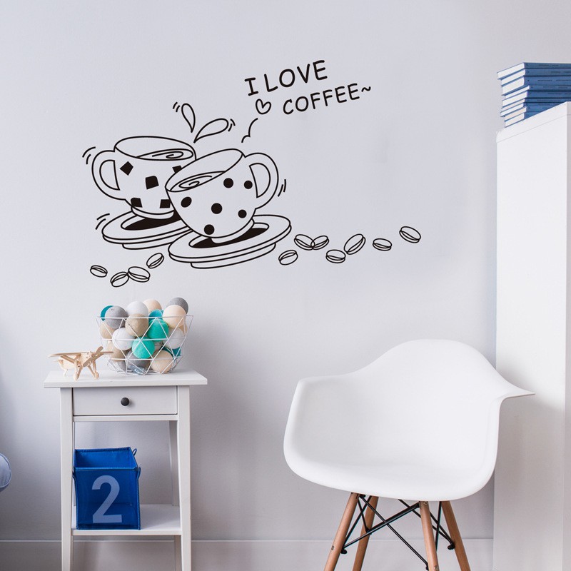 RELIZA WALLSTICKER DAPUR COFFEE CANGKIR KITCHEN JM8268 STIKER DINDING / WALLSTICKER