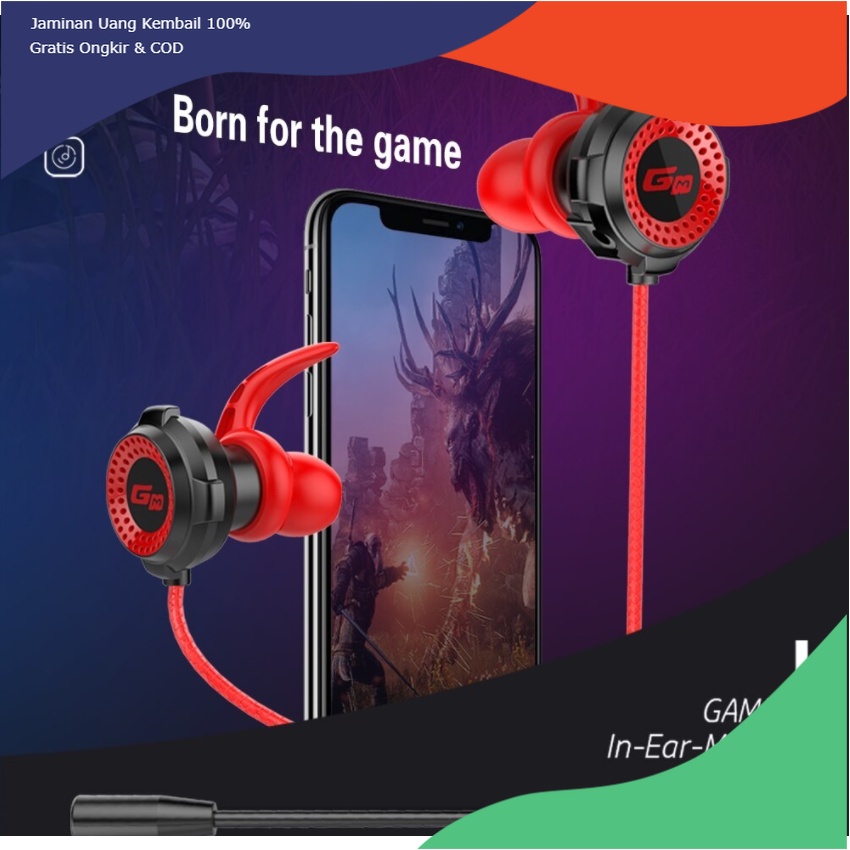 [COD] Headset Gaming G20  PUBG Bass Noise Cancelling dengan Dual Mic Mobile Earphone Gaming Murah Hifi Handsfree Headphone