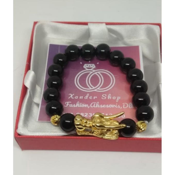 GELANG GIOK HITAM COMBI NAGA KEBERUNTUNGAN