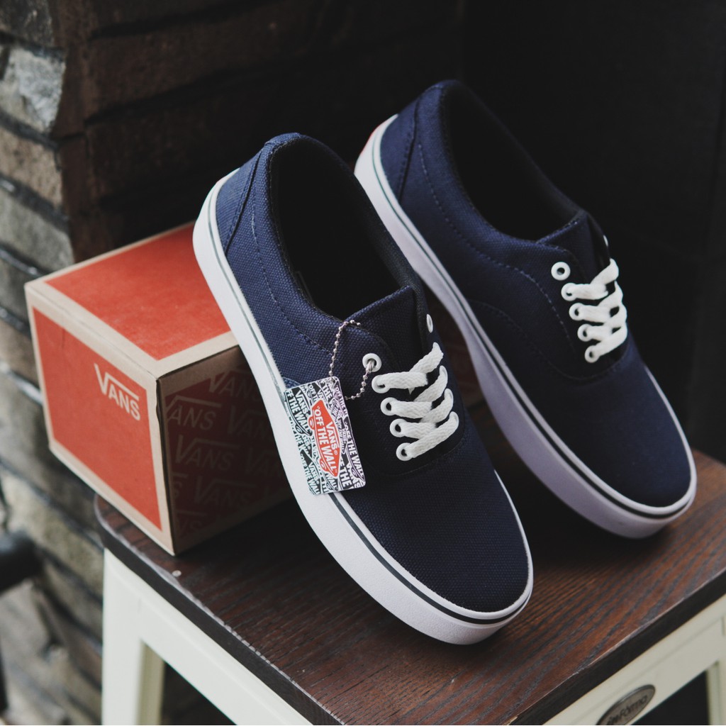 COD !! Sepatu Vans Authentic Era Navy Sneakers Pria/Wanita Kets Murah Sekolah Kasual Stylish