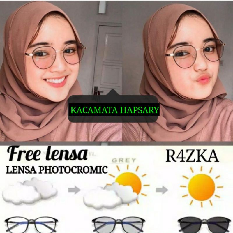 FRAME KACAMATA MINUS WANITA | FREE LENSA PHOTOCROMIC | KACAMATA ANTI RADIASI | KACANATA ANTI UV