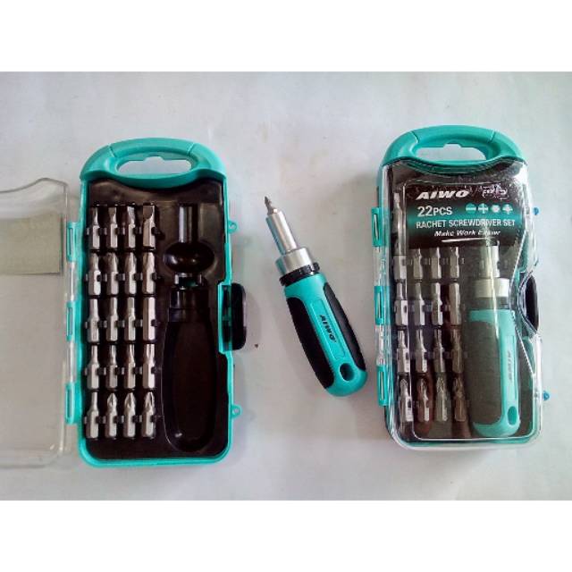 Obeng Set Plus Minus Ratchet 22 Pcs