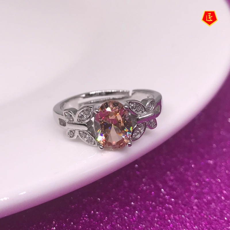 [Ready Stock]Ruby Butterfly Ring Female Korean Fashion High-End