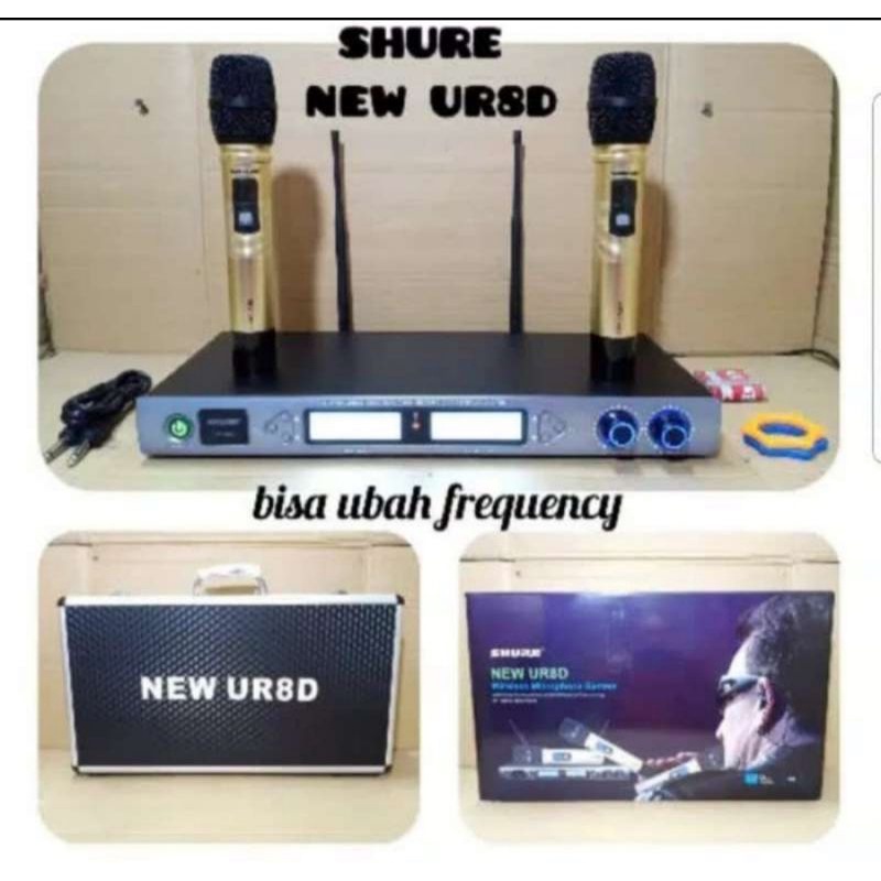 Mic Wireless SHURE UR8D Mikropon Werles UR 8D Mikrofon Wirles UR-8D Double Mic Box Koper Hardcase
