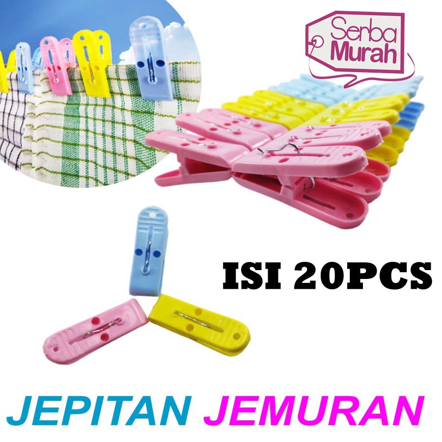 JEPITAN JEMURAN ISI 20PCS/JEPITAN PAKAIAN/JEPITAN PLASTIK WARNA