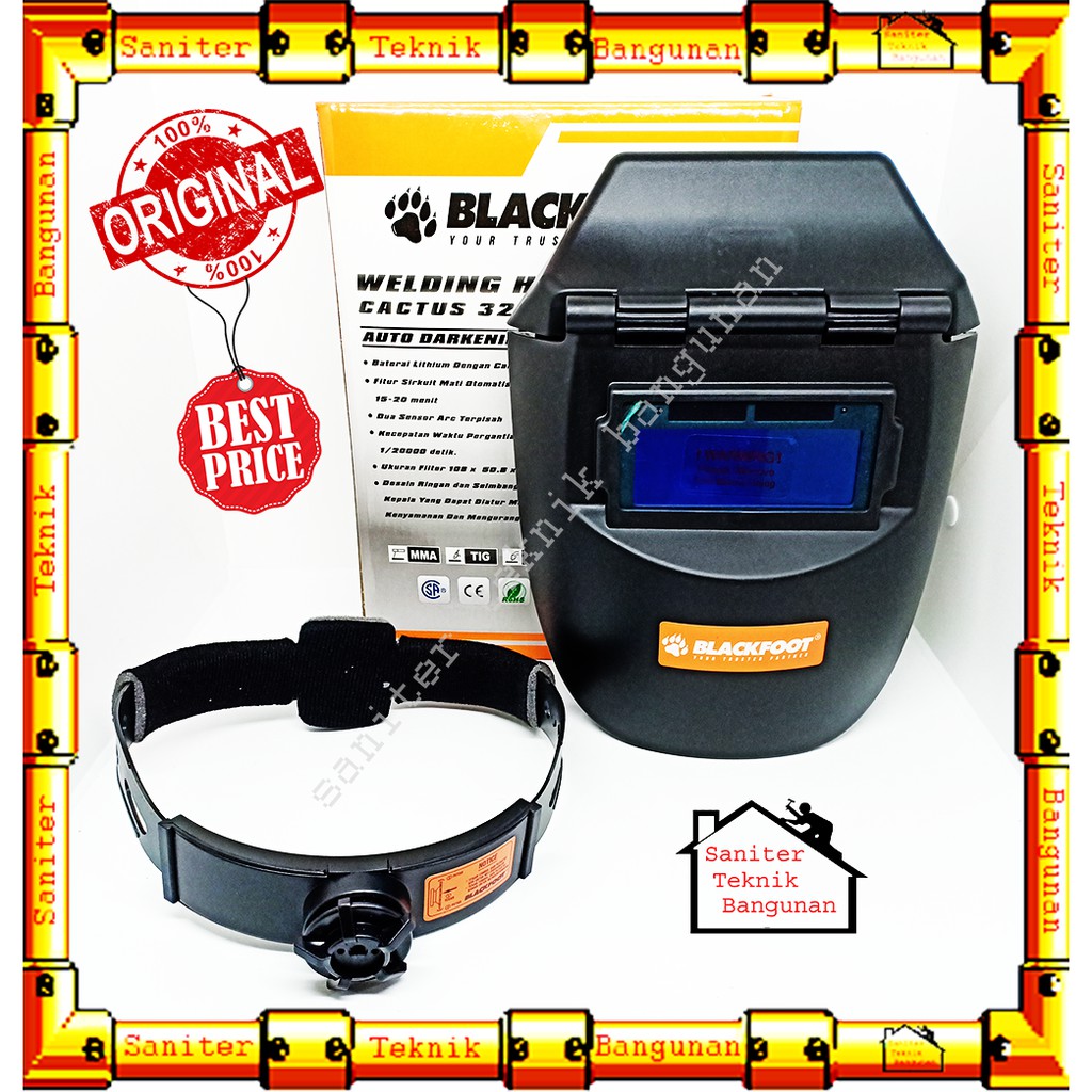 HELM LAS-TOPENG LAS OTOMATIS AUTO DARK BLACKFOOT 320 F