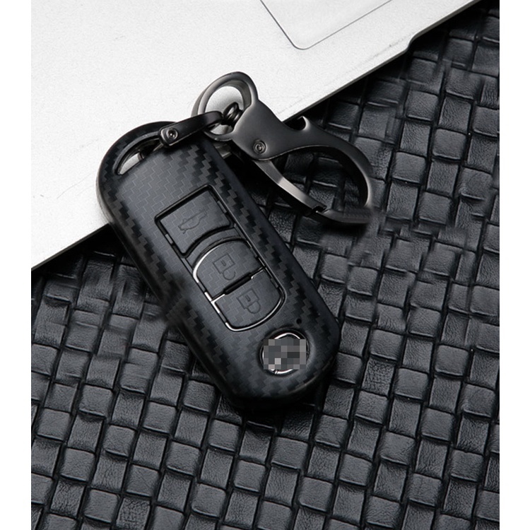 Case Kunci Mobil Bahan Karbon Untuk Mazda 2 3 6 Axela Atenza Cx-5 Cx5 Cx-3 Cx-7 Cx8 Cx-9 2016 2017 2018 Smart 2 / 3 Tombol