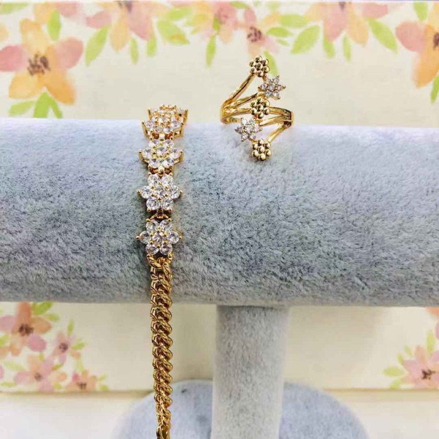 A JZ 01 Aksesoris Fashion Gelang  and Cincin set 2 pcs 